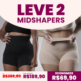 Combo Especial - 2 Mid Shapers - Short Modelador Cintura Média Com Silicone